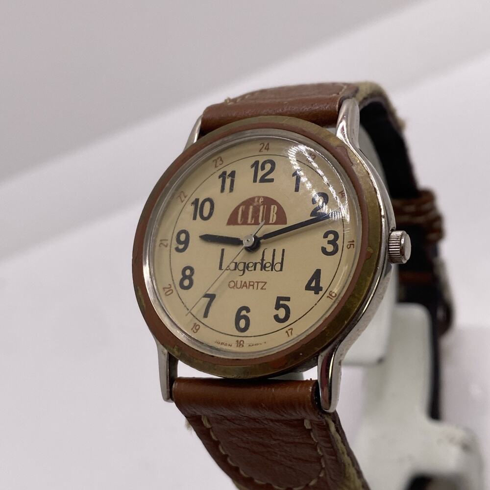 Rare Karl Lagerfeld Le Club Watch Works New Battery